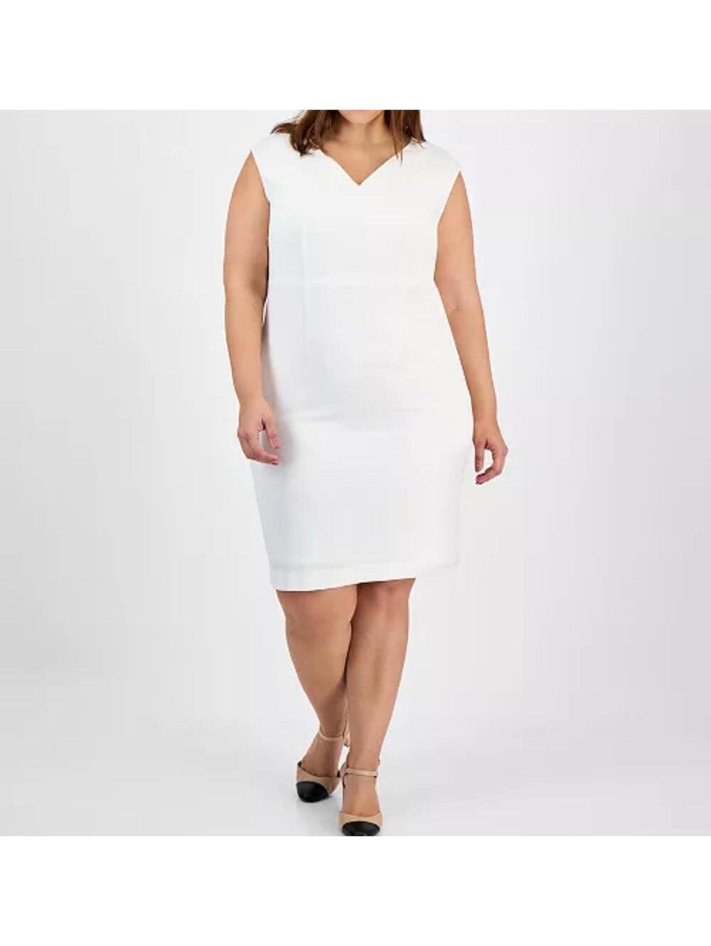 Kasper White Sleeveless Sheath dress (20W)